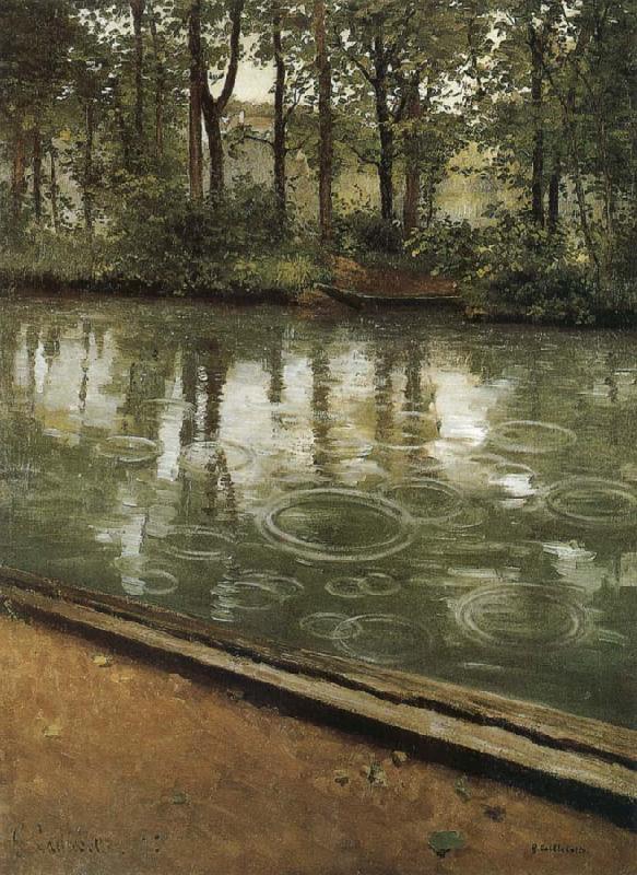 Gustave Caillebotte Riverside through the rain France oil painting art